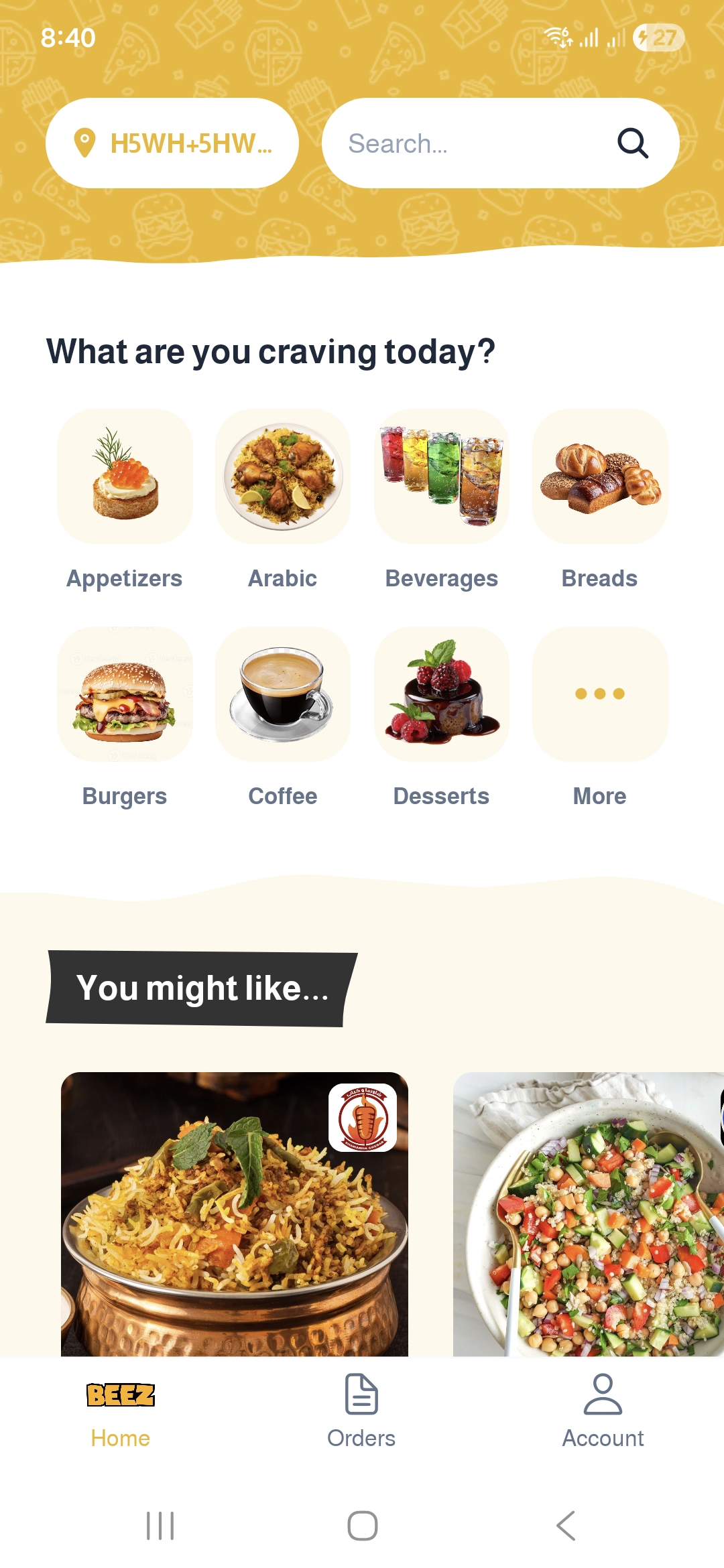 Beez App Screen 1